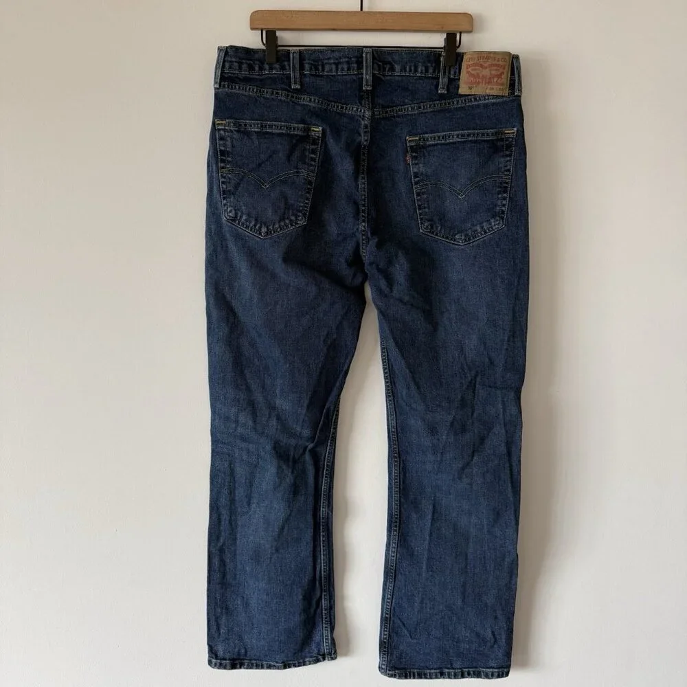 Levi's 527 Mid Rise Bootcut Jeans‎ Size 38x32 Blue Stretch Denim Western Cowboy